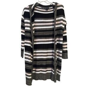 What's Next Striped Hooded Sweater Sz 1X